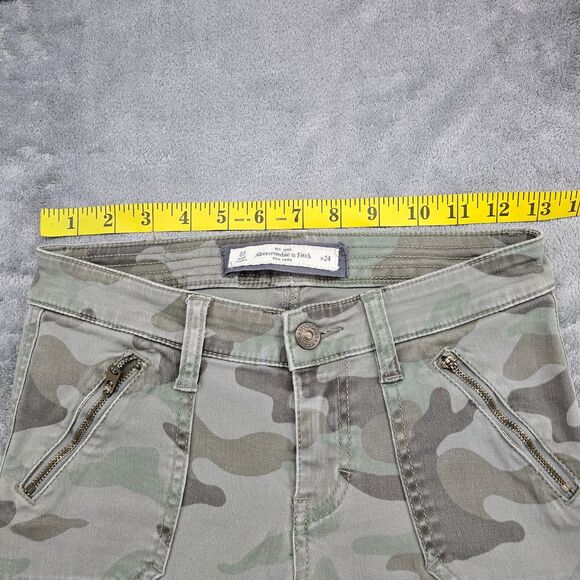 Abercrombie and Fitch Women's Camo Denim Jeans Size 00 24 - Picture 13 of 16